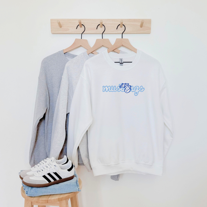 Embroidered Mustangs Crewneck Sweatshirt | Mustangs Sweatshirt | Embroidered School Spirit Sweatshirt | Game Day Crewneck | Team Apparel