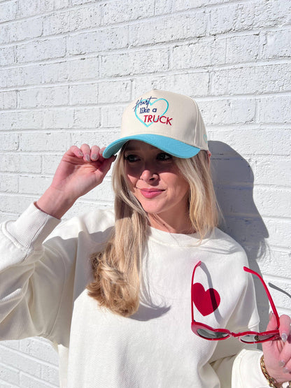 Heart Like a Truck Hat – Two-Tone Vintage Trucker Hat, Country Girl Trucker Cap, Rodeo Cowgirl Hat, Western Graphic Hat, Cute Country Gift