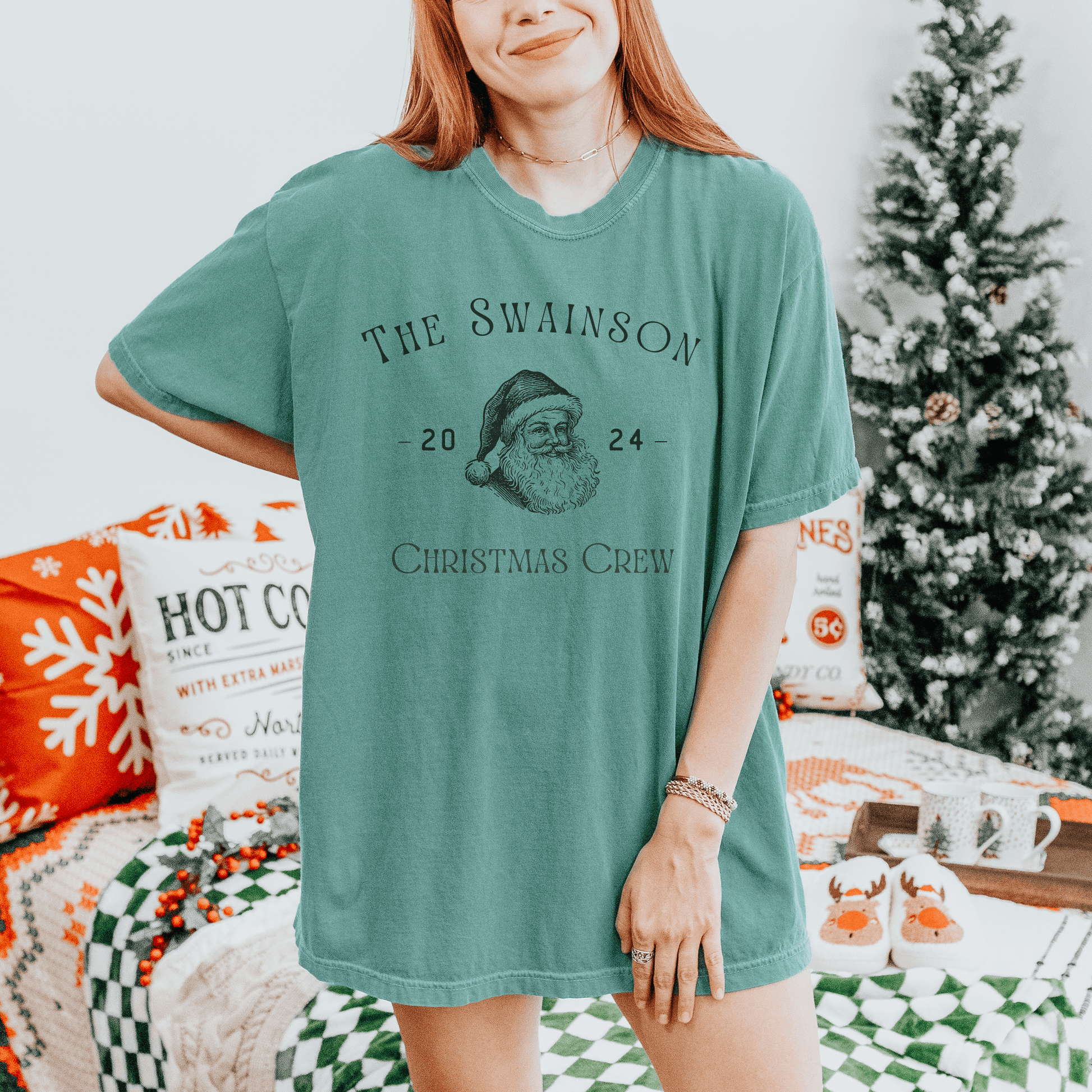 Personalized Christmas Crew Family Matching Tee or Crewneck Sweatshirt - Swain Co. Designs & Apparel