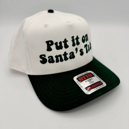 Put It On Santa’s Tab Embroidered Trucker Hat | Funny Christmas Hat | Holiday Trucker Hat | Santa Hat for Women | Cute Holiday Gift