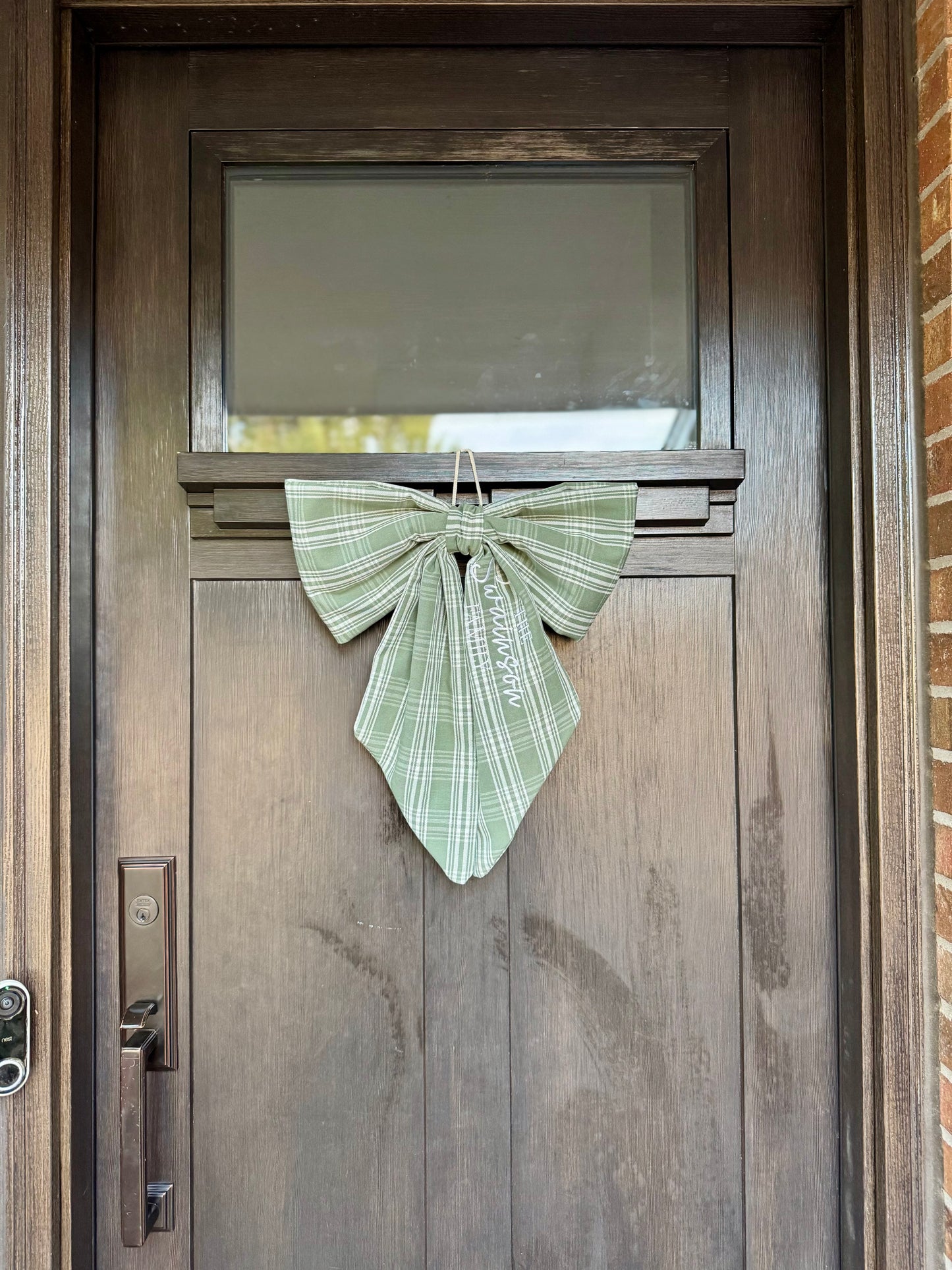 Personalized Oversized Bow for Front Door – Custom Name Door Bow