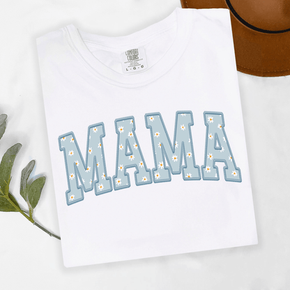 Mama Blue and White Daisy  Tee or Crewneck Sweatshirt