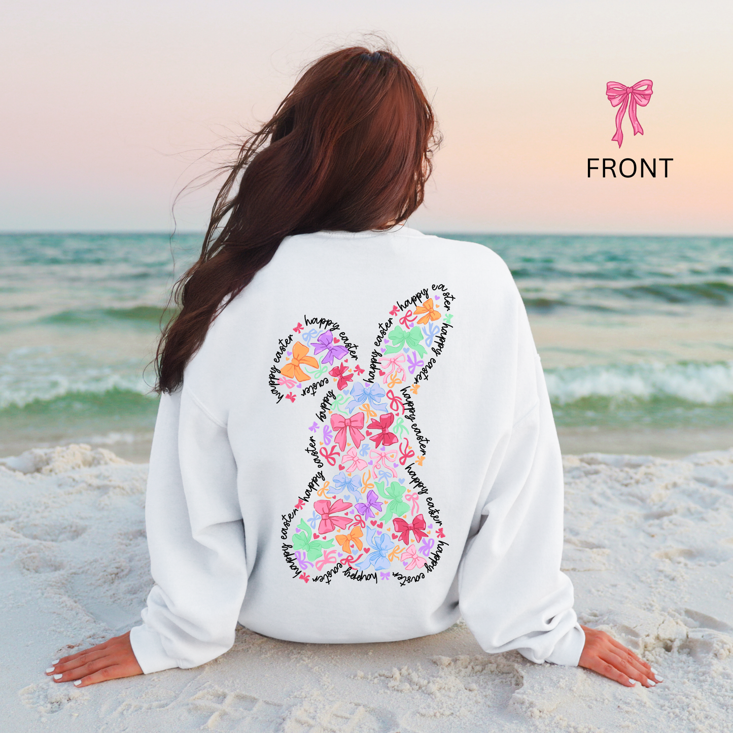 Happy Easter Bow Bunny Sweatshirt