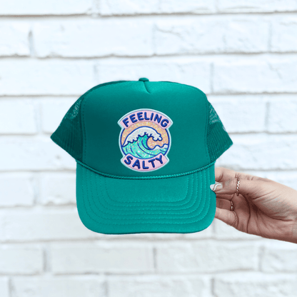 Feeling Salty Trucker Hat | Funny Summer Hat | Embroidered Beach Hat | Coastal Style Cap | Vacation Trucker Hat | Salty Hat for Her