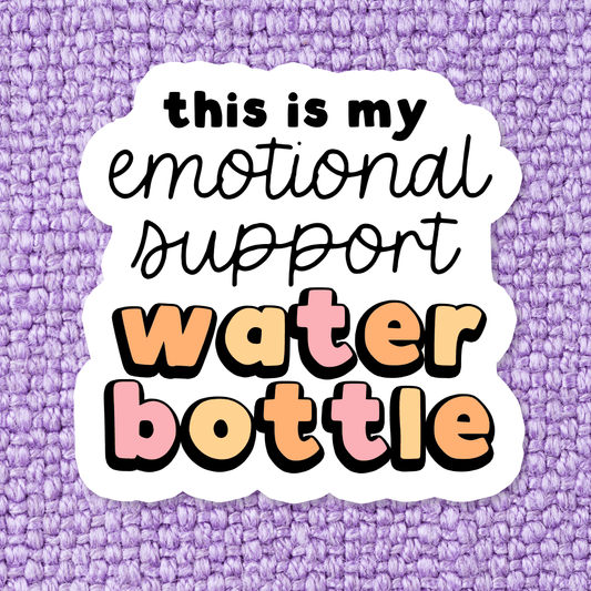 Emotional Support Water Bottle Sticker - Swain Co. Designs & Apparel