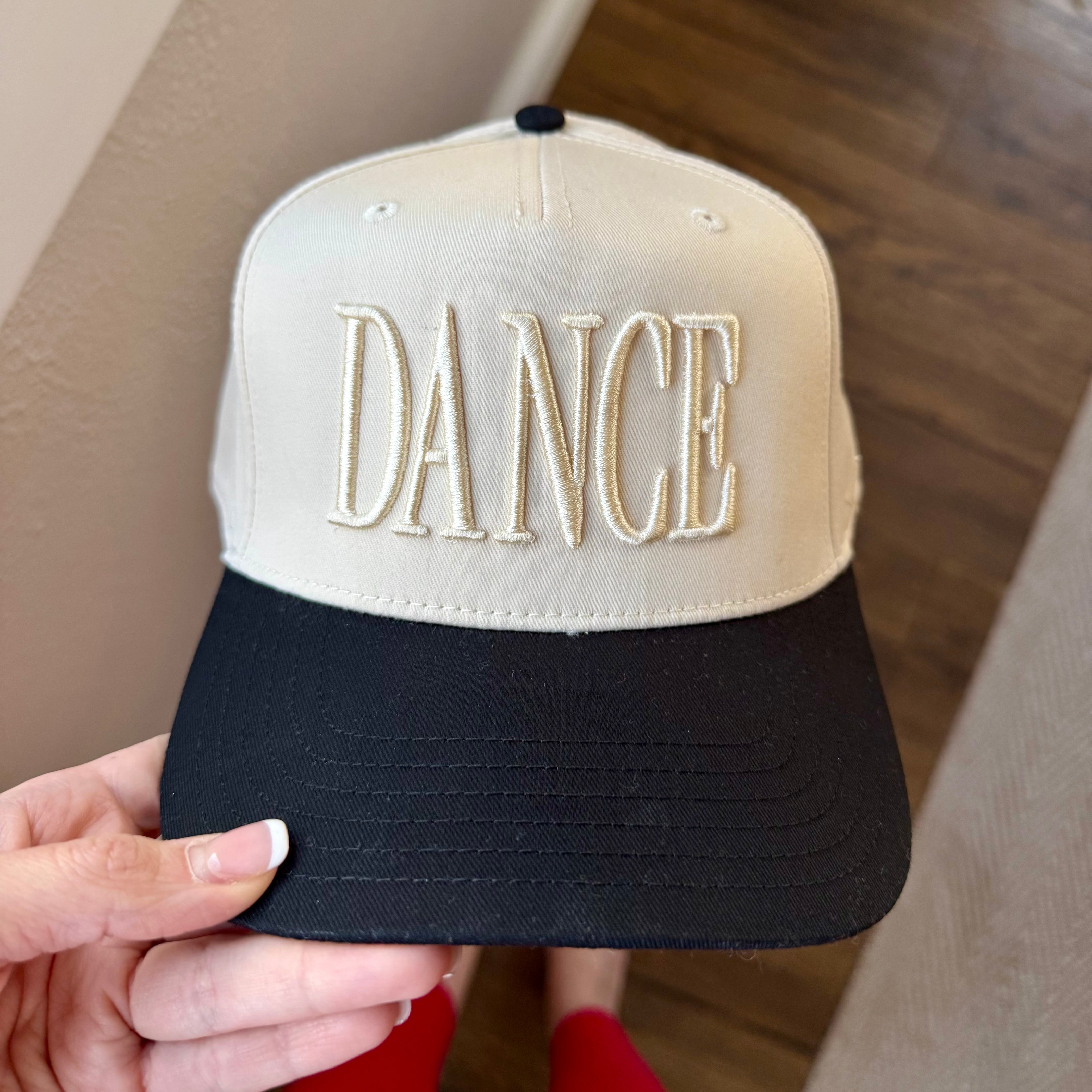 Monochromatic 3D Puff Embroidered DANCE Hat | Custom Dance Team Hat ...