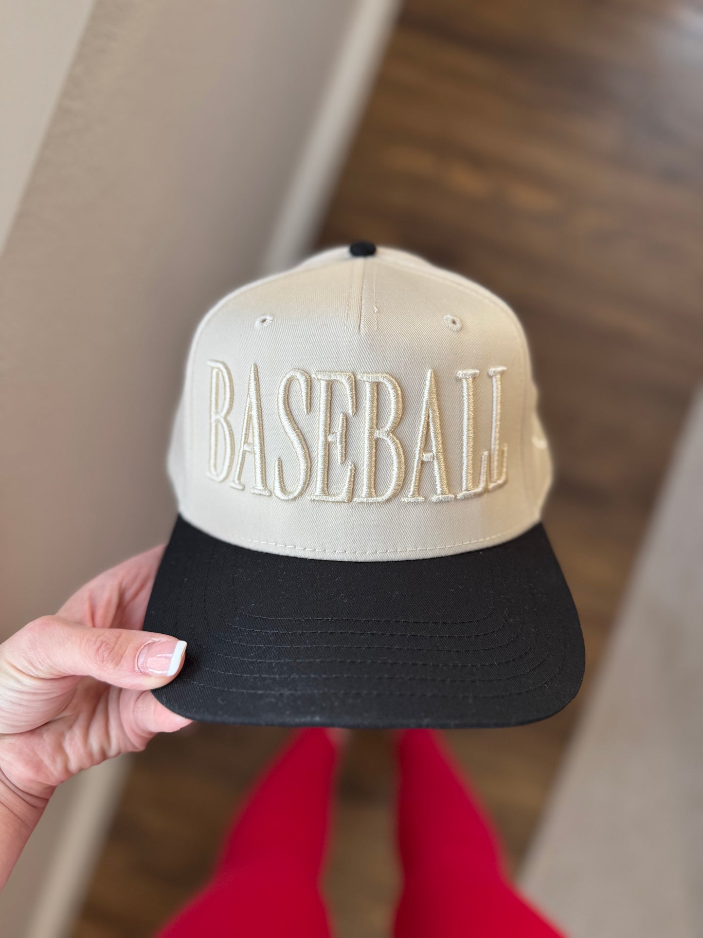 Monochromatic 3D Puff Embroidered Baseball Hat | Baseball Mom Hat | Baseball Team Hat | Embroidered Baseball Cap with Side Baseball | Sports Mom Gift