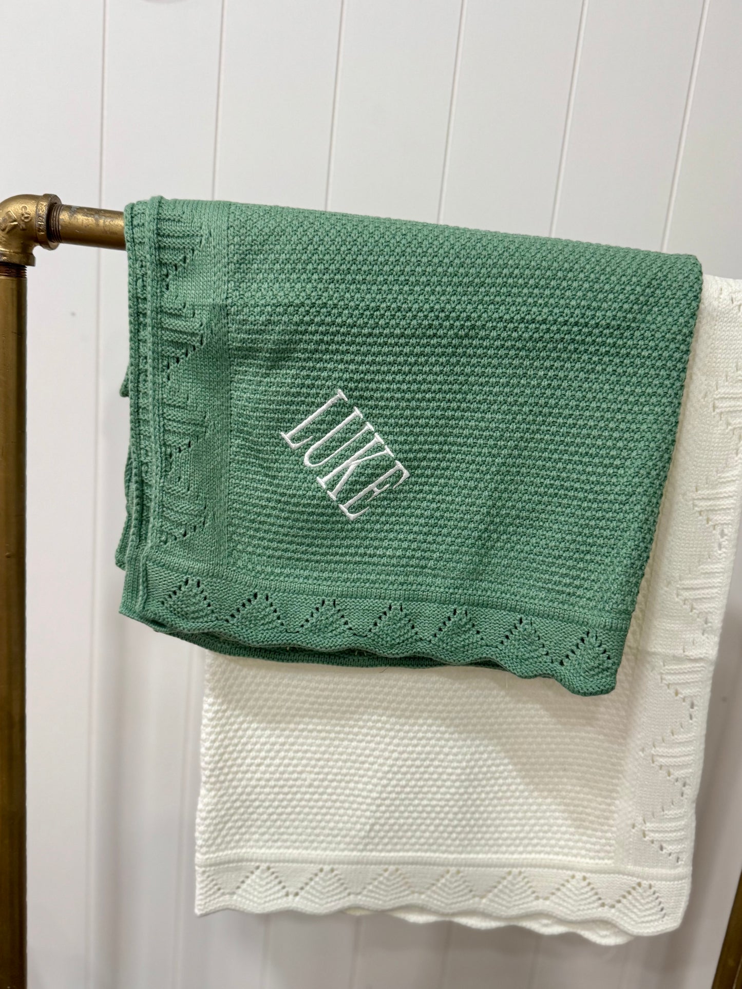 Custom Embroidered Baby Blanket | Personalized Knit Name Blanket | Baby Shower Gift | Newborn Keepsake | Custom Name Blanket | Baptism Gift