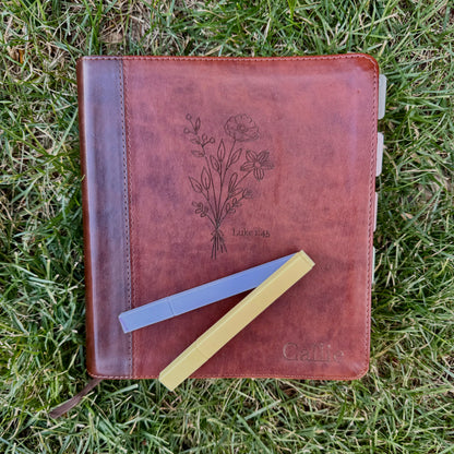 Personalized Leather Journaling Bible | Custom Laser Engraved Bible | Christian Gift for Baptism, Graduation, Wedding & More