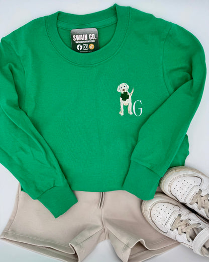 Lucky Pup St. Patrick’s Day Embroidered Long Sleeve Shirt – Personalized Toddler & Boys Shirt