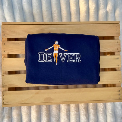 Bo Nix #10 Denver Embroidered Sweatshirt | Game Day Crewneck | Bo-Lieve Sweatshirt | Unisex Football Sweatshirt | Gameday Gift for Broncos Fans