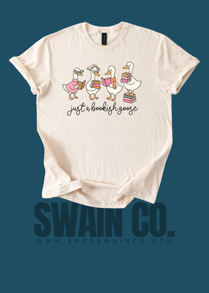 Just a Bookish Goose Shirt | Funny Book Lover Tee | Cozy Reading Gift