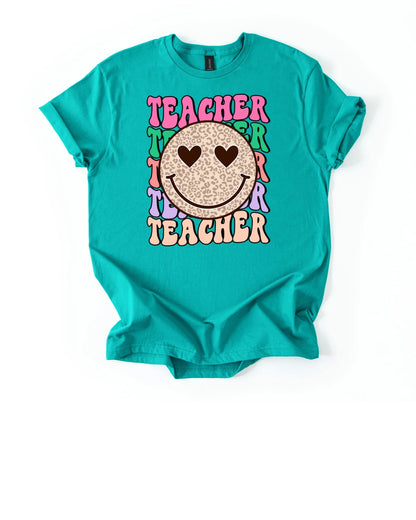 Retro Smile Teacher Shirt | Groovy Teacher Tee | Back to School Shirt | Teacher Appreciation Gift | Gildan Softstyle Unisex Tee