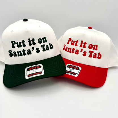 Put It On Santa’s Tab Embroidered Trucker Hat | Funny Christmas Hat | Holiday Trucker Hat | Santa Hat for Women | Cute Holiday Gift