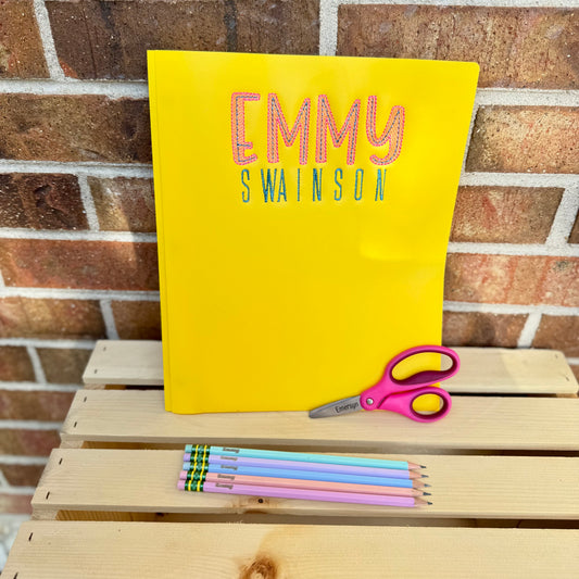 Personalized School Supply Bundle | Engraved Scissors, Custom Pencils, Personalized Folder | Back to School Gift for Kids