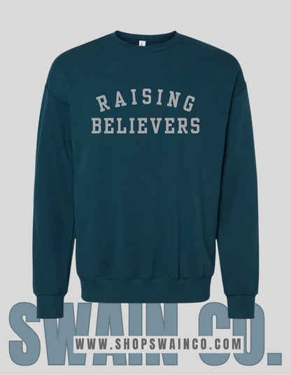 Raising Believers Sweatshirt | Bella Canvas Fleece | Christian Mom Gift | Faith Based Apparel | Cozy Sweatshirt | Soft Christian Crewneck