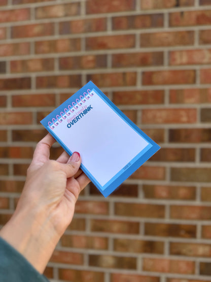 Things I Need to Overthink Notepad – Funny 4x6 Notepad, 50 Sheets, Cute Stationery Pad, Overthinking Gift, Office Desk Supplies, Stocking Stuffer