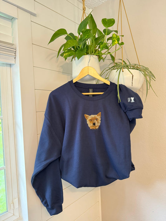 Embroidered Pet Portrait Sweatshirt — Custom Sweatshirt