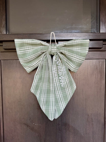 Personalized Oversized Bow for Front Door – Custom Name Door Bow