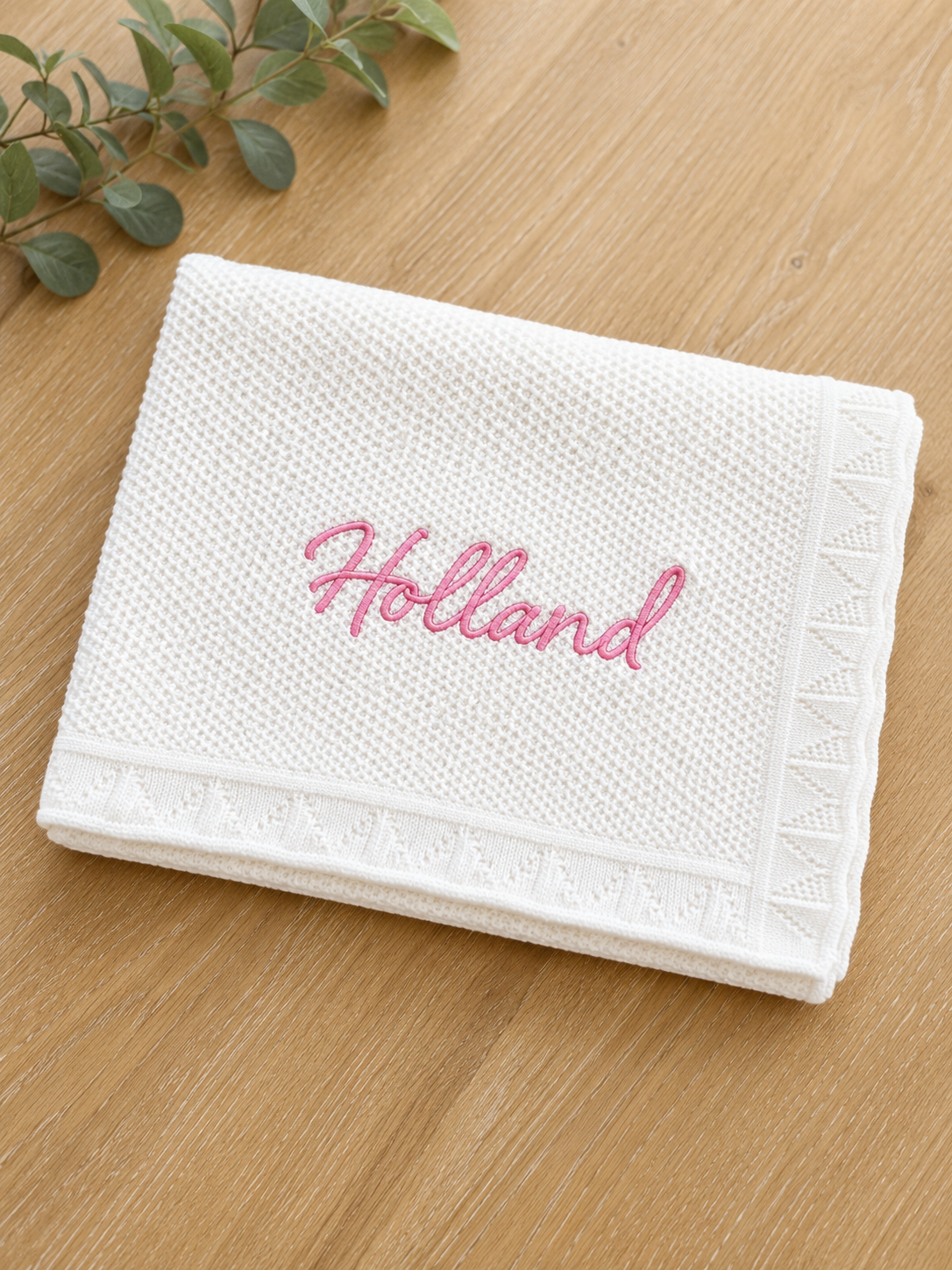 Custom Embroidered Baby Blanket | Personalized Knit Name Blanket | Baby Shower Gift | Newborn Keepsake | Custom Name Blanket | Baptism Gift