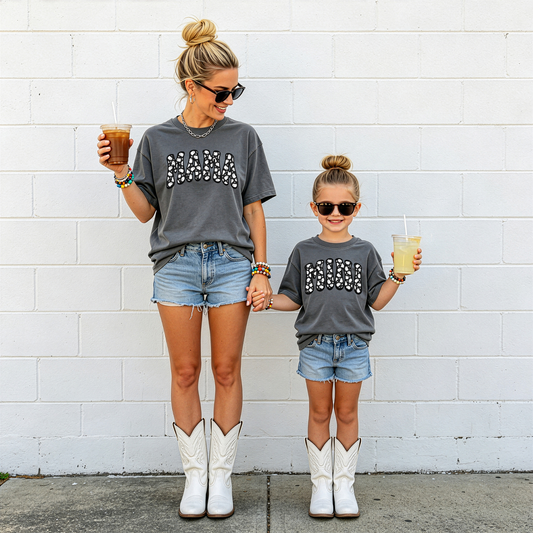 Mama & Mini Halloween Ghost Matching Shirts | Spooky Season Mommy & Me Graphic Tee