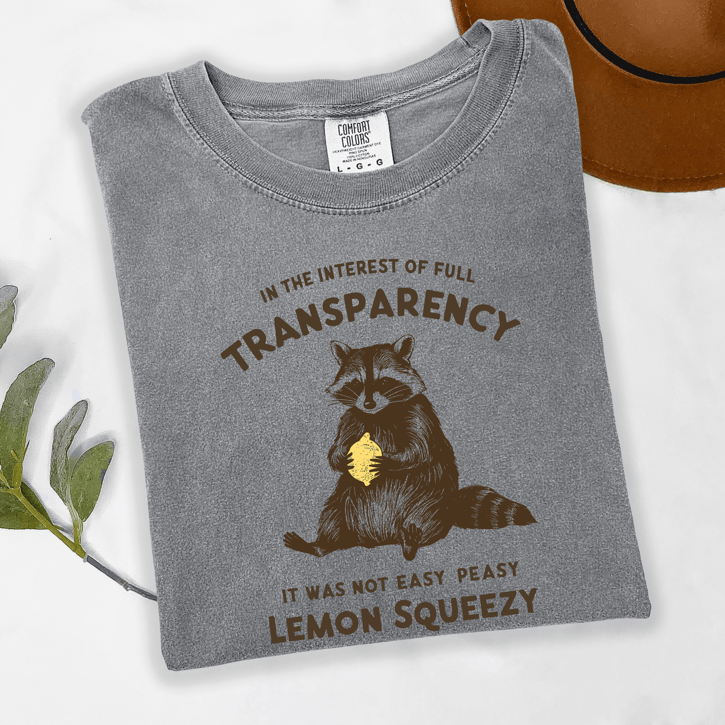 Raccoon Lemon Squeezy Graphic T-Shirt