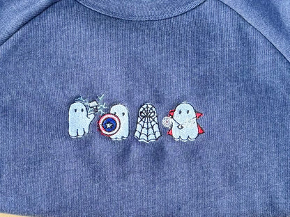Superhero Ghost Crewneck Sweatshirt | Bella Canvas | Super Soft Halloween Sweatshirt