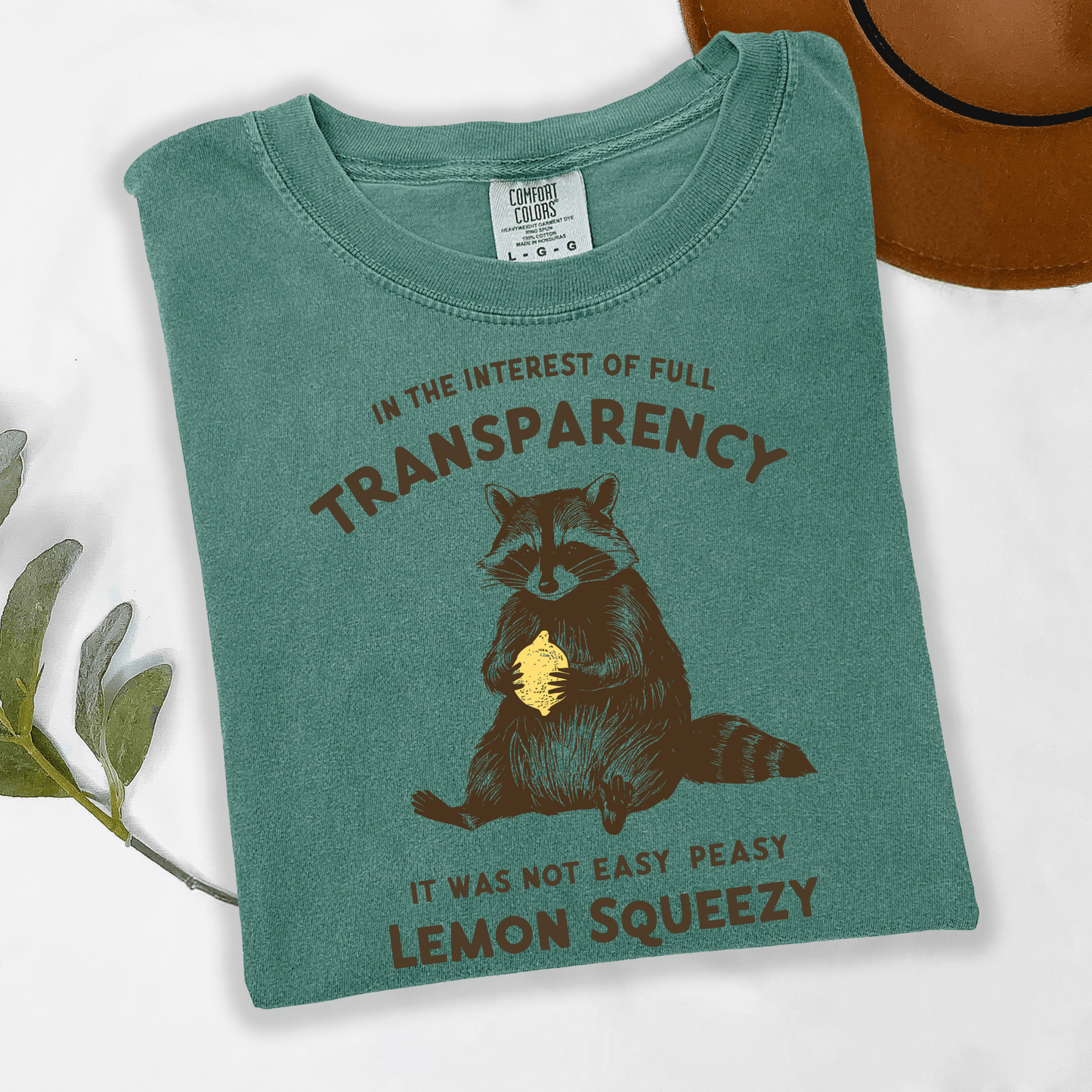 Raccoon Lemon Squeezy Graphic T-Shirt