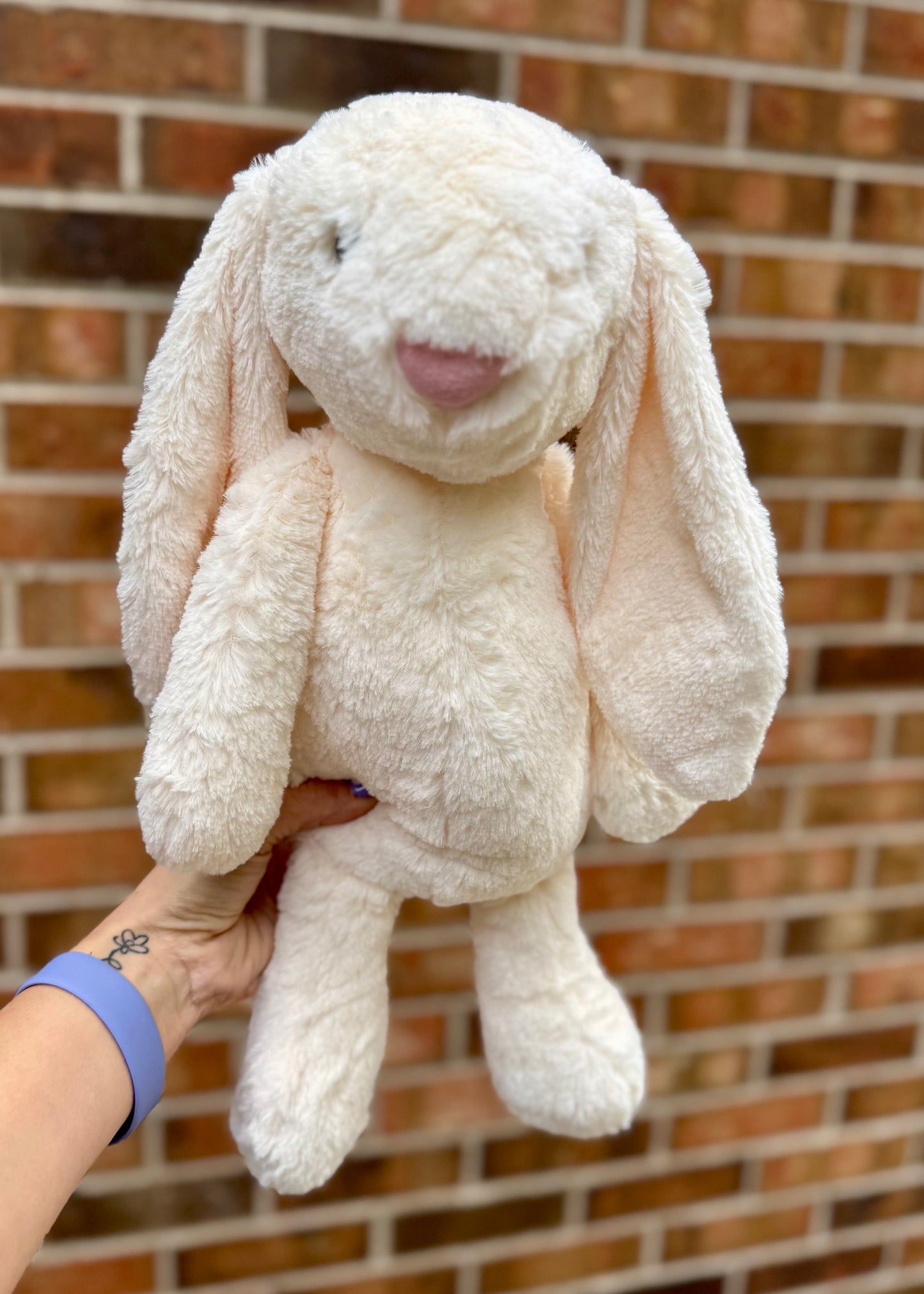 Personalized Easter Bunny Plush – Embroidered Name Stuffed Bunny – Custom Easter Basket Gift – Baby First Easter – 16 Inch Plush Bunny