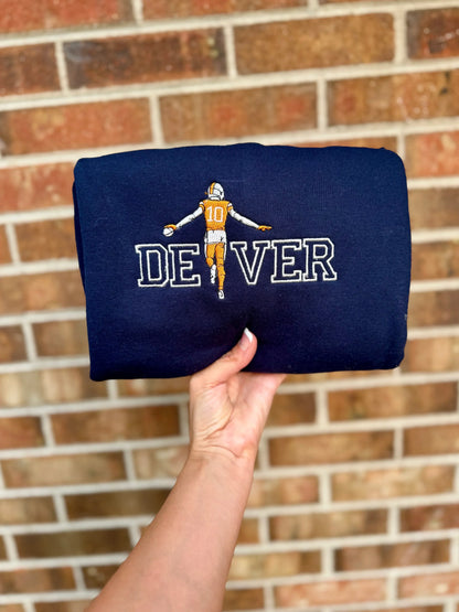 Bo Nix #10 Denver Embroidered Sweatshirt | Game Day Crewneck | Bo-Lieve Sweatshirt | Unisex Football Sweatshirt | Gameday Gift for Broncos Fans