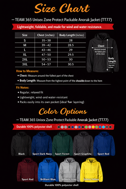 Colorado Blaze Softball Embroidered Packable Anorak Jacket