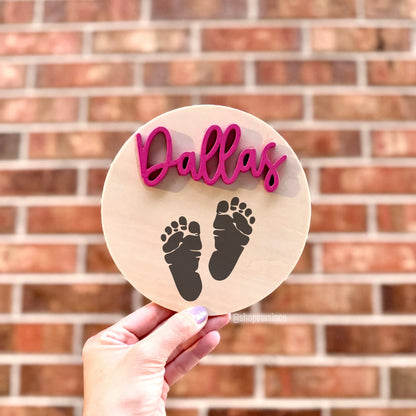 3D Name Baby Arrival Announcement Sign, Baby Name With Birth Stats, Personalized Baby Announcement Sign, Sign for Hospital