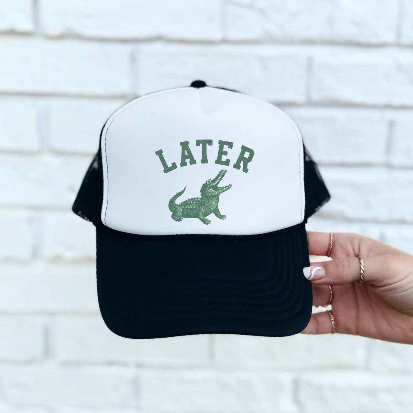 Later Gator Trucker Hat – Adult & Youth Sizes | Fun Retro Hat | Matching Family Hats | Summer Trucker Cap