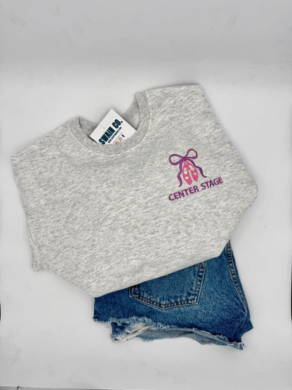Personalized Ballet Slippers & Bow Embroidered Crewneck Sweatshirt | Custom Dance Name Sweatshirt | Ballet Gift for Dancer | Dance Team Apparel