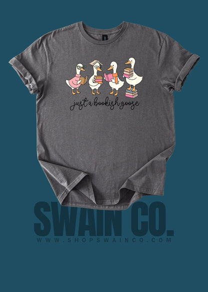 Just a Bookish Goose Shirt | Funny Book Lover Tee | Cozy Reading Gift