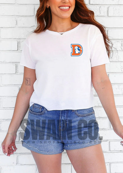 Vintage Inspired Denver Football Cropped Tee | Retro Game Day Shirt | Women’s Fall Outfit