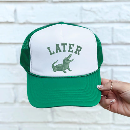 Later Gator Trucker Hat – Adult & Youth Sizes | Fun Retro Hat | Matching Family Hats | Summer Trucker Cap