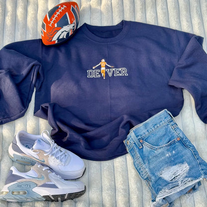 Bo Nix #10 Denver Embroidered Sweatshirt | Game Day Crewneck | Bo-Lieve Sweatshirt | Unisex Football Sweatshirt | Gameday Gift for Broncos Fans