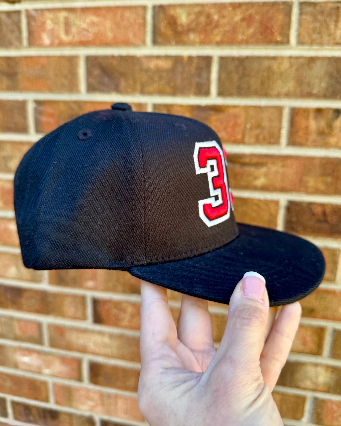 Custom Puff Embroidered Number Hat | 3D Raised Stitch Baseball Cap | Personalized Sports Number Trucker Hat | Team Mom Game Day Cap