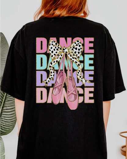 Personalized Dance T-Shirt with Pastel Cheetah Print Shoes | Custom Dancer Name Shirt | Dance Recital Gift | Girls Dance Tee | Studio Squad Shirt