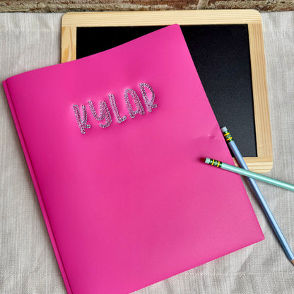 Personalized Embroidered Two-Pocket Folder, Notebook – Custom School, Office, or Gift Folder