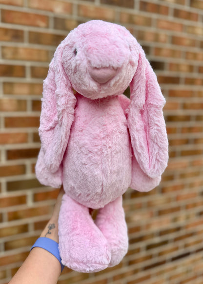 Personalized Easter Bunny Plush – Embroidered Name Stuffed Bunny – Custom Easter Basket Gift – Baby First Easter – 16 Inch Plush Bunny