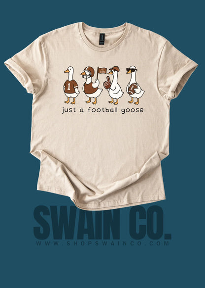 Football Goose T-Shirt | Funny Game Day Shirt for Adults & Kids | Cute Goose Football Graphic Tee