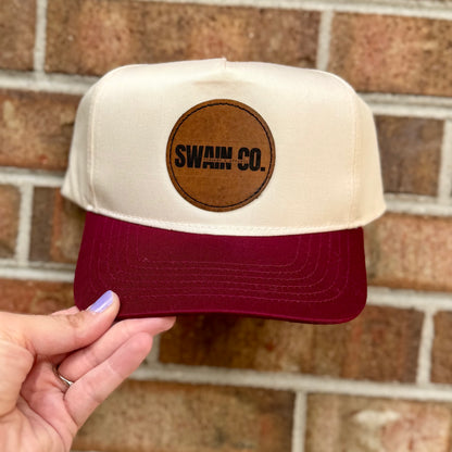 Swain Co. Leather Patch Trucker Hat – Classic Logo Cap