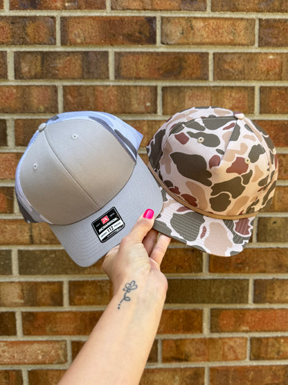 Personalized Child Handwriting Leather Patch Hat – Richardson 112 Trucker Hat – Custom Father’s Day Gift for Dad