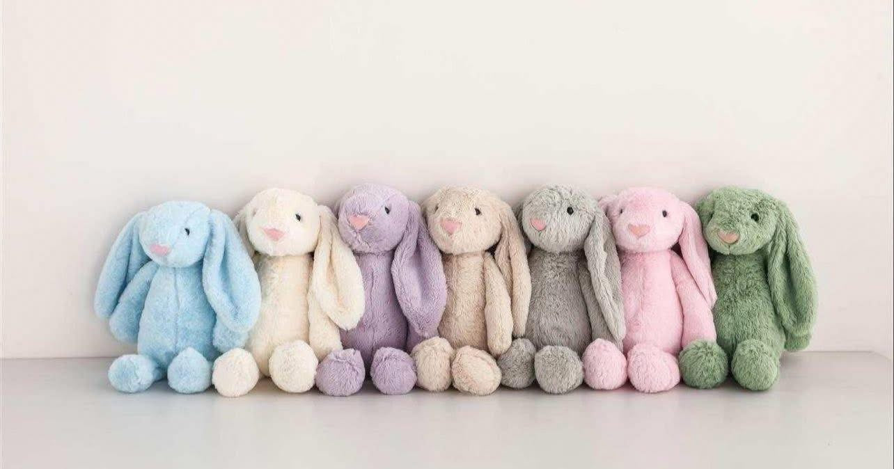 Personalized Easter Bunny Plush – Embroidered Name Stuffed Bunny – Custom Easter Basket Gift – Baby First Easter – 16 Inch Plush Bunny