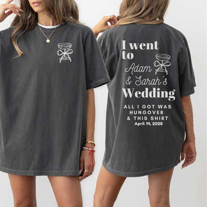Wedding T-Shirt Toss Shirts | Personalized Wedding Reception Shirts | Custom Bride & Groom Name + Date Shirts | Wedding Party Toss Tees
