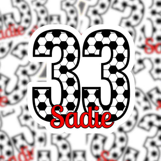 Personalized Soccer Number and Name Sticker