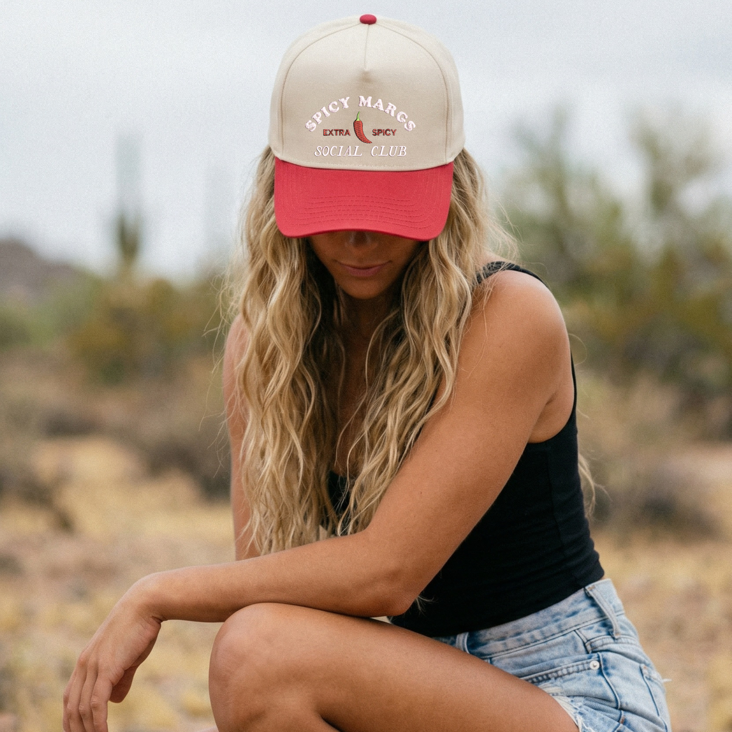 Spicy Margs Social Club Embroidered Hat | Trendy Margarita Baseball Cap | Girls Trip, Bachelorette, Brunch Club Gift