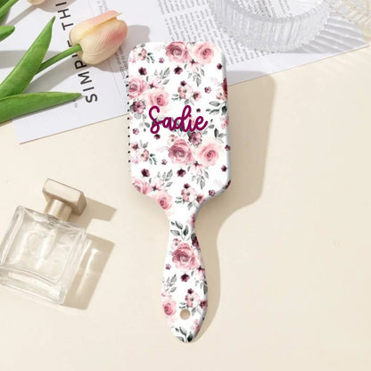 Large Detangle Paddle Hair Brush Comb – Floral | Optional Personalization | Perfect for Daily Use or Gifting